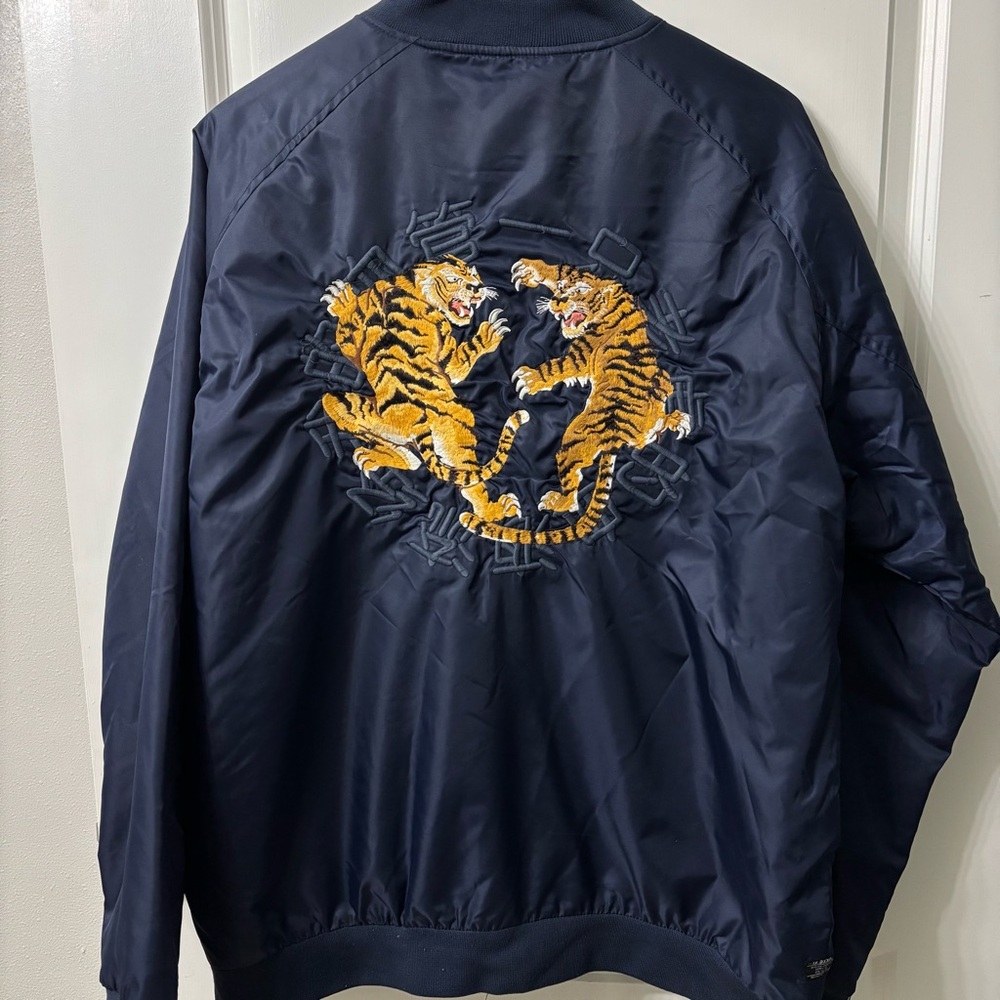 10 Deep Navy Jacket with Tiger Embroidery size 3X - Picture 1 of 6